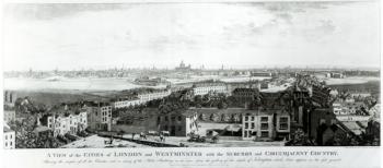 A View of the Cities of London and Westminster with Suburbs and Circumjacent Country, 1789 (engraving) (b/w photo) | Obraz na stenu