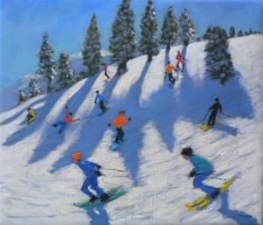Skiers, Lofer, 2010 (oil on canvas) | Obraz na stenu