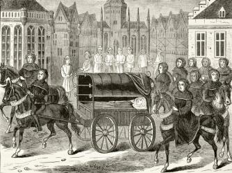 Funeral procession of King Richard II of England in 1400, from 'The National and Domestic History of England' by William Hickman Smith Aubrey (1858-1916) published London, c.1890 (litho) | Obraz na stenu