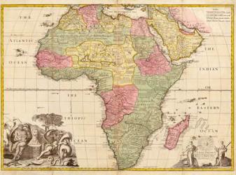 Africa, from Modern Geography, c.1725 (coloured engraving) | Obraz na stenu