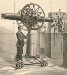 A 19th century Meridian Circle in the Paris Observatory, an instrument used to measure the transit of stars. From El Museo Popular published Madrid, 1889 | Obraz na stenu