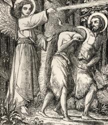Adam and Eve expelled from Paradise (etching) | Obraz na stenu