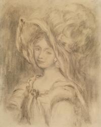 Mme Dieterle in a Hat, c.1896 (charcoal on paper) | Obraz na stenu