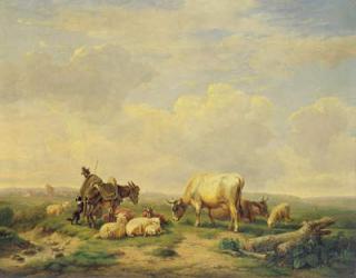 Herdsman and Herd, c.1880 (oil on panel) | Obraz na stenu