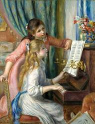Two Young Girls at the Piano, 1892 (oil on canvas) | Obraz na stenu