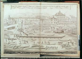 The Military Port of Toulon and the Construction Site (engraving) | Obraz na stenu