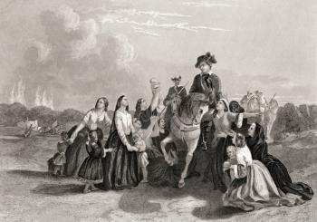 Settlers imploring Washington's protection George Washington, 1732-1799. First President of the United States From a 19th century print engraved by J Rogers after McNevin | Obraz na stenu