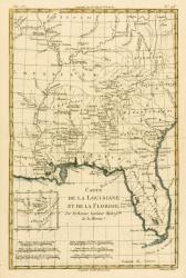 Louisiana and Florida, from 'Atlas de Toutes les Parties Connues du Globe Terrestre' by Guillaume Raynal (1713-96), published J L Pellet, Geneva, 1780 (coloured engraving) | Obraz na stenu