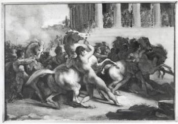 Study for the Race of the Barbarian Horses (oil on canvas) (b/w photo) | Obraz na stenu
