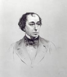 Benjamin Disraeli, 1st Earl Beaconsfield (engraving) (b/w photo) | Obraz na stenu