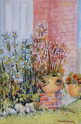 Marguerites in the Cottage Garden (w/c on paper) | Obraz na stenu