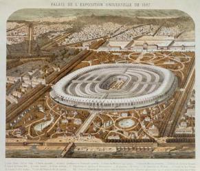 Palace of the Universal Exhibition in Paris in 1867 (colour litho) | Obraz na stenu