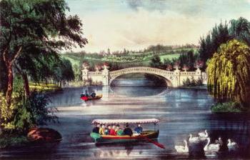 Central Park - The Bridge (colour litho) | Obraz na stenu
