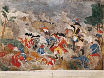 The Battle of Jemmapes, 6th November 1792, printed by Basset (coloured engraving) | Obraz na stenu