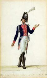 Officer of the Garde du Corps of King Louis XVIII (1755-1824) in 1814 (gouache on paper) | Obraz na stenu