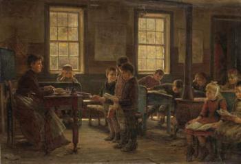 A Country School, 1890 (oil on canvas mounted on composition board) | Obraz na stenu