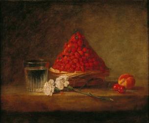 Basket with Wild Strawberries, c.1761 (oil on canvas) | Obraz na stenu