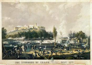 The Storming of Chapultepec, 13th September 1847 (colour litho) | Obraz na stenu