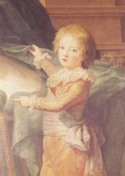 Marie-Antoinette and her Children, detail of Louis-Joseph-Xavier (1781-89) (oil on canvas) (detail of 3822) | Obraz na stenu