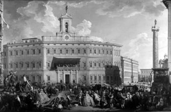 The Lottery in Piazza Montecitorio, by Paolo Panini, 18th Century (painting) | Obraz na stenu