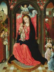 Madonna Enthroned Surrounded by Angels (oil on panel) | Obraz na stenu