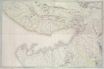 Map of Cutch and Kathiawar, published under the direction of Colonel G.C. de Pree, S.C., Surveyor General of India, 1885 (colour litho) | Obraz na stenu