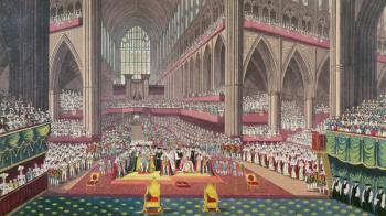 The Coronation of King William IV and Queen Adelaide, 1831 (colour litho) | Obraz na stenu