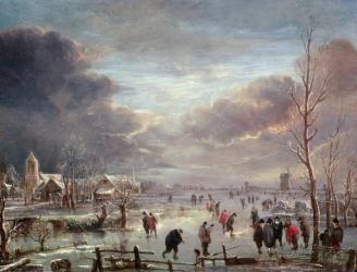 Landscape in Winter (oil on canvas) | Obraz na stenu