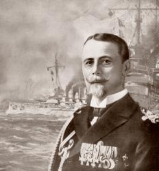 Gustav Heinrich Ernst Friedrich von Ingenohl, 1857 - 1933. German admiral, commander of the German High Seas Fleet at the beginning of World War I. From La Esfera, 1914. | Obraz na stenu