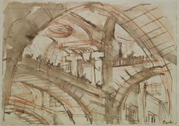Drawing of an Imaginary Prison (ink and wash on paper) | Obraz na stenu