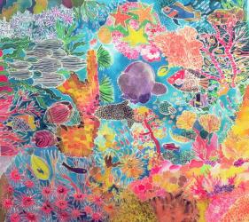 Tropical Coral, 1993 (coloured ink on silk) | Obraz na stenu