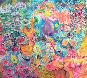 Tropical Coral, 1993 (coloured ink on silk) | Obraz na stenu