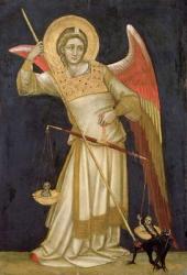 Angel Weighing a Soul, 1348-54 (oil on panel) | Obraz na stenu