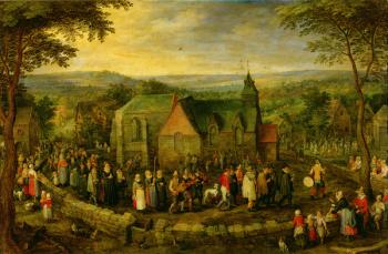 Country Life with a Wedding Scene (oil on canvas) | Obraz na stenu