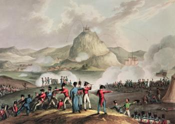 Siege of San Sebastian, July 1813, engraved by Thomas Sutherland (b.c.1785) (engraving) | Obraz na stenu