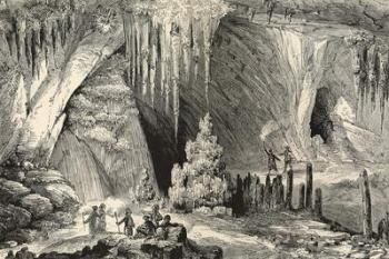 Interior of the Grotto of Antiparos (engraving) | Obraz na stenu