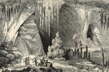 Interior of the Grotto of Antiparos (engraving) | Obraz na stenu