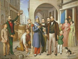 Organizing the Barricades on the Corso Palladio, 1848 (oil on canvas) | Obraz na stenu