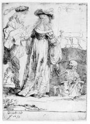 Death appearing to a wedded couple from an open grave, 1639 (etching) | Obraz na stenu