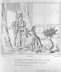Scene from The Bride of Abydos by Lord Byron (engraving) (b/w photo) | Obraz na stenu