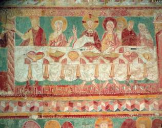 The Marriage at Cana, from the South wall of the Choir, 12th century (fresco) | Obraz na stenu