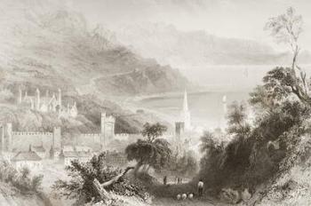 Glenarm, County Antrim, Northern Ireland, from 'Scenery and Antiquities of Ireland' by George Virtue, 1860s (engraving) | Obraz na stenu
