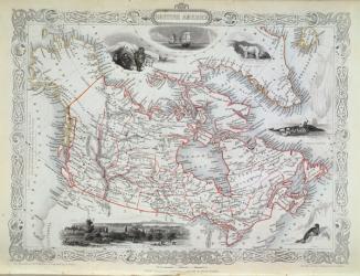 Map of British America (engraving) | Obraz na stenu