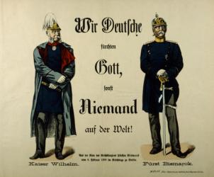 Emperor Wilhelm I and Prince Bismarck (colour litho) | Obraz na stenu