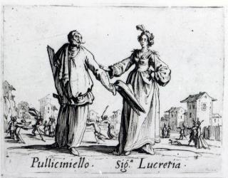 Balli de Sfessania, c.1622 (engraving) (b/w photo) | Obraz na stenu