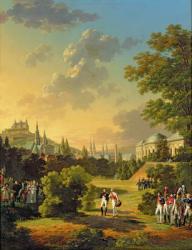 Meeting Between Napoleon I (1769-1821) and Ferdinand III (1769-1824) Grand Duke of Tuscany at Wurtzburg, October 1806, 1813 (oil on canvas) | Obraz na stenu