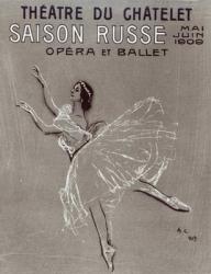 Poster for the 'Saison Russe' at the Theatre du Chatelet, 1909 (charcoal & chalk on paper) | Obraz na stenu
