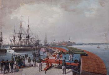 View of Revel, the harbour and the Russian coast artillery, 1817 (oil on canvas) | Obraz na stenu