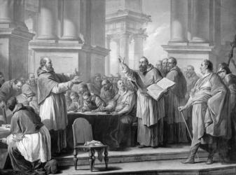 Meeting of St. Augustine and the Donatists (oil on canvas) (b/w photo) | Obraz na stenu