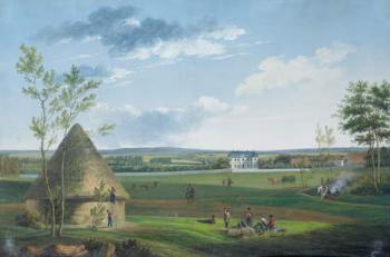 The Chateau d'Etry and the Park Occupied by Cossacks in 1814 (gouache on paper) | Obraz na stenu